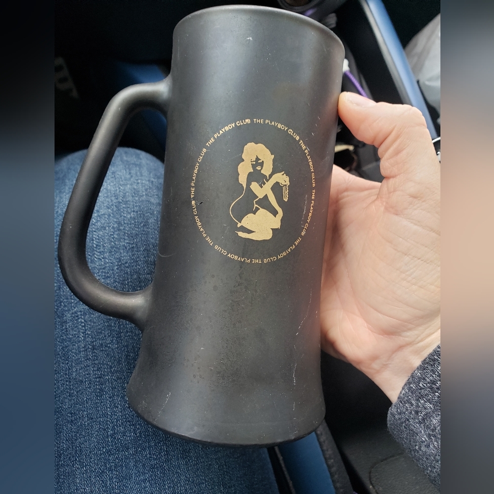 Vintage The Playboy Club matte black glass - Picture 1 of 6